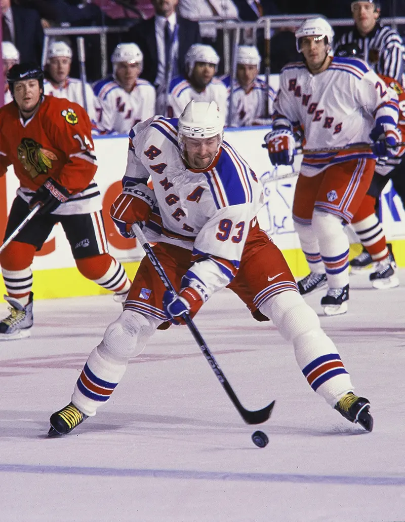 Petr Nedvěd playing in an NHL game for the New York Rangers